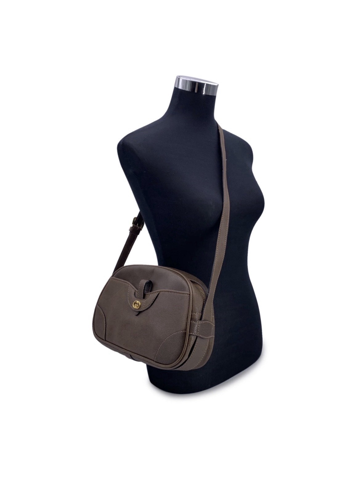 Gucci Ophidia Boarskin Leather Vintage 70’s Shoulder/CrossBody Bag Brown