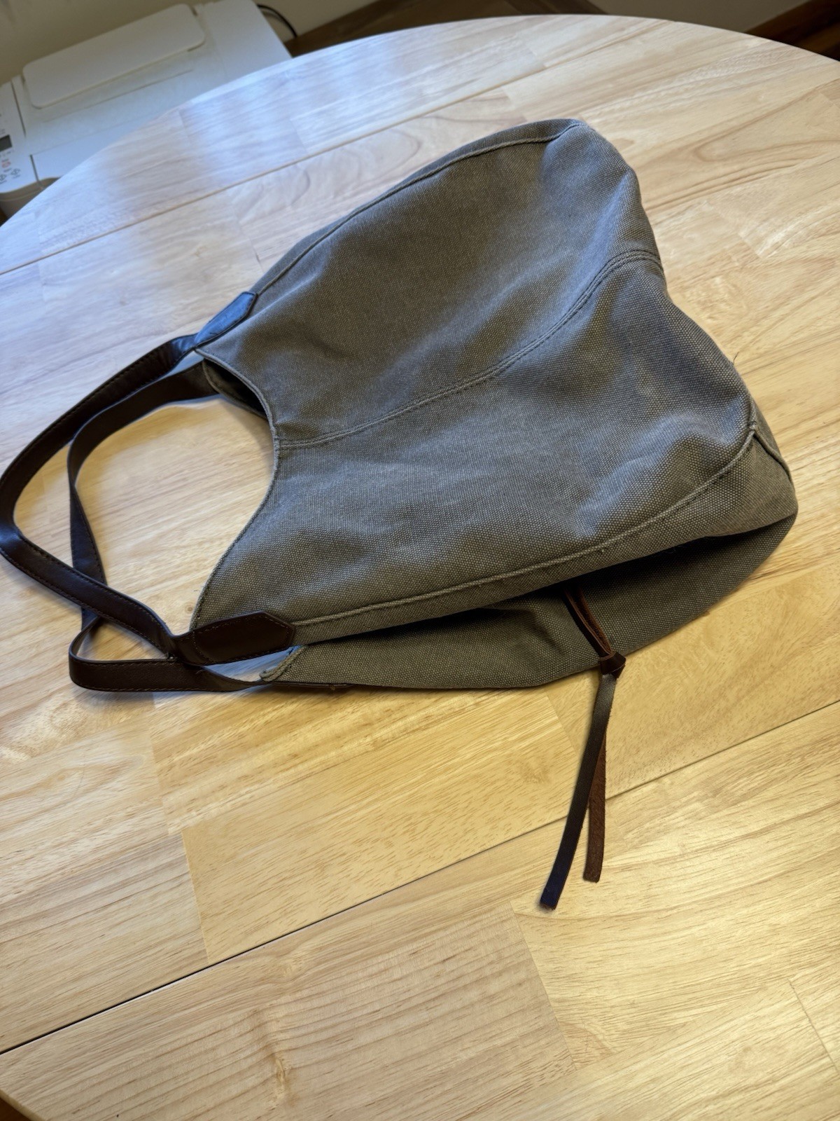 Canvas Bag, Two Side Snap Pockets Top Zipper