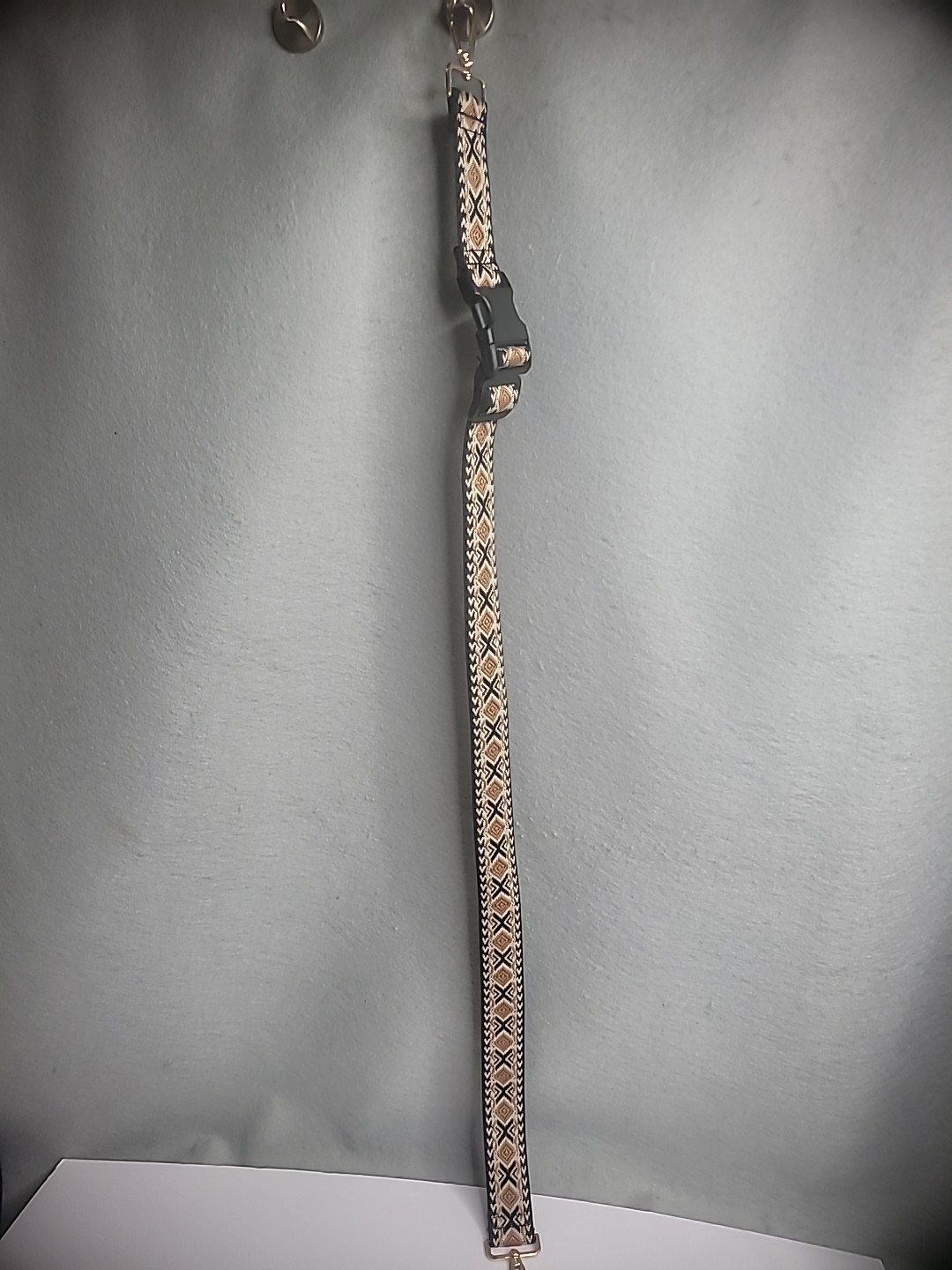 Vintage Emboidered Purse Strap Guitar Strap Adustable Brown Beige Black