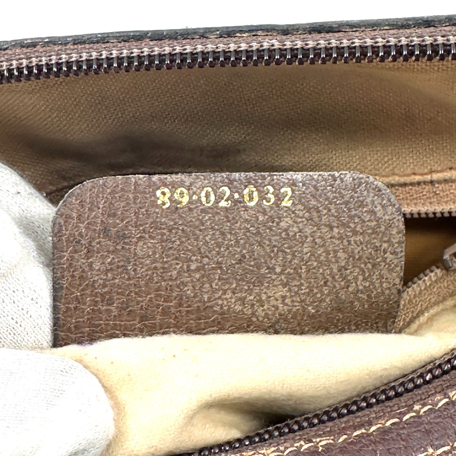 Vintage GUCCI GG Pattern Sherry Line Shoulder Bag, PVC and Leather, Brown, Authe