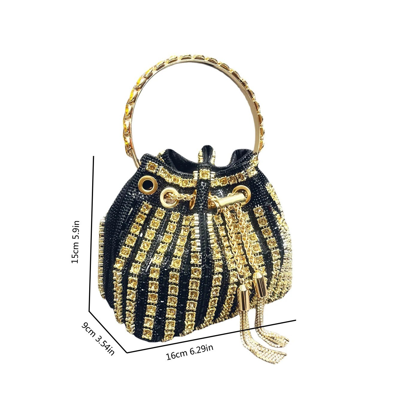 Colorful Rhinestone Firework Polyester Bag Women Sparkly Faux Leather Sling