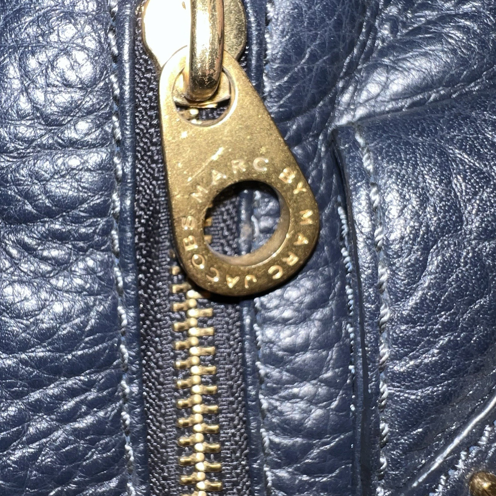 Marc Jacob’s Petal To The Metal Natasha Bird Navy Blue Leather Shoulder Bag