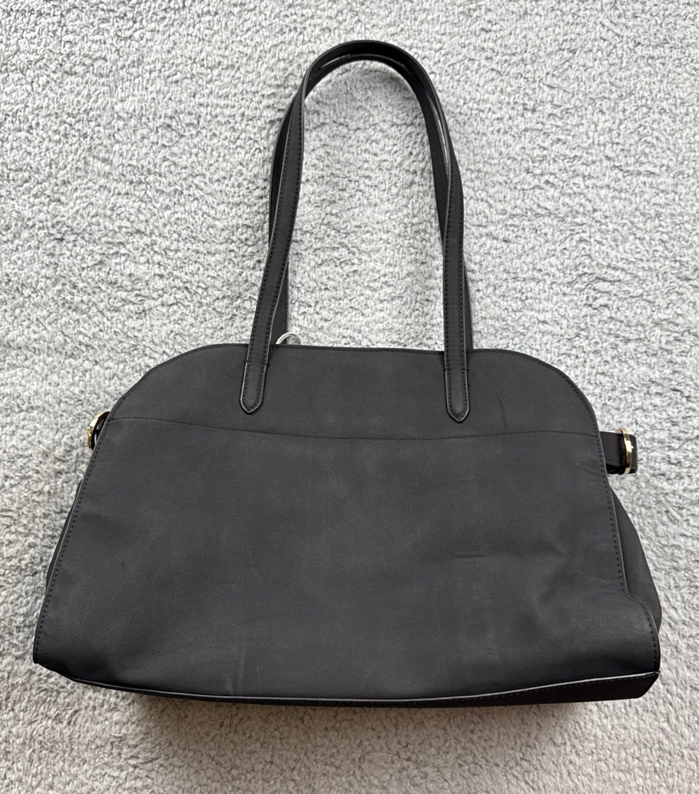 A New Day Solid Soft Satchel Handbag Black