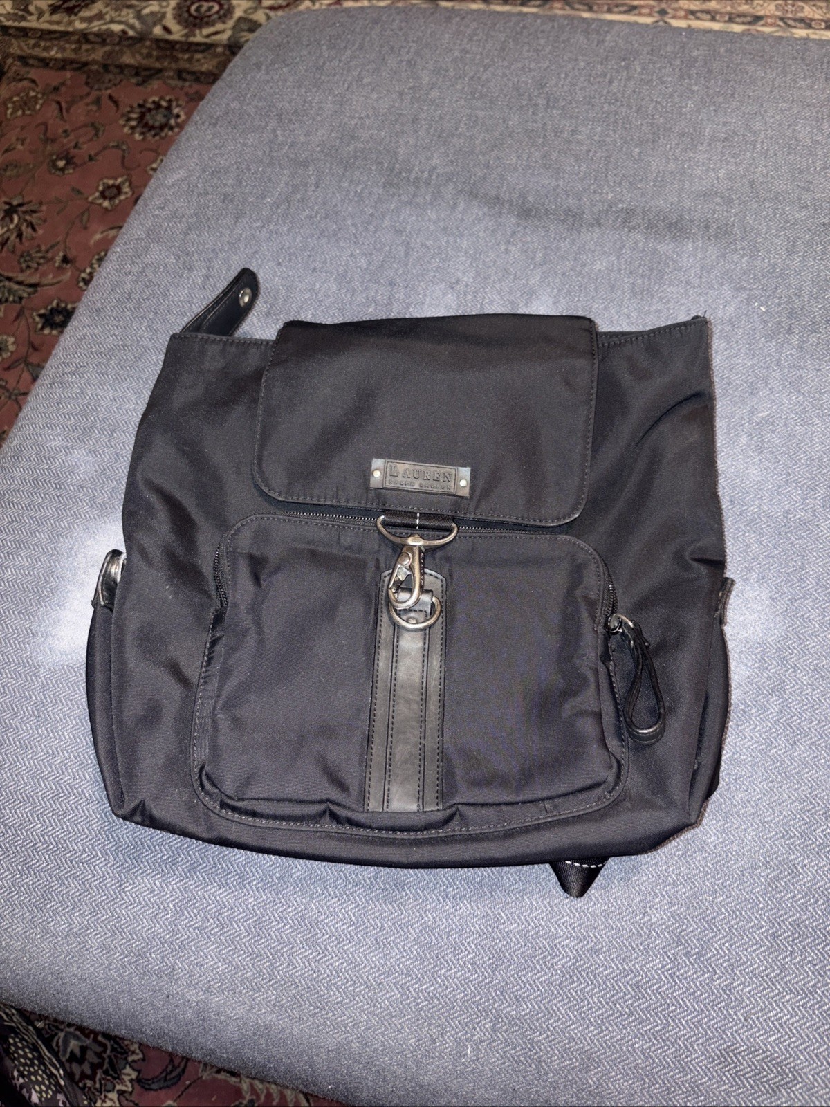 Lauren Ralph Lauren Backpack Women’s Black Pockets Adjustable Strap Bag