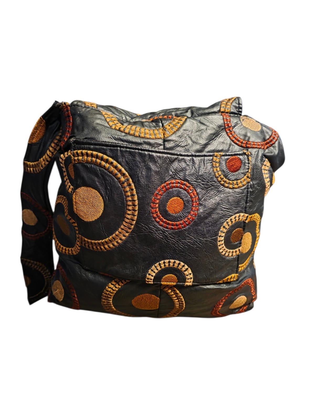 VTG 90s Margaret Baldwin Specialty Creations Leather Hobo Crossbody Bag Boho