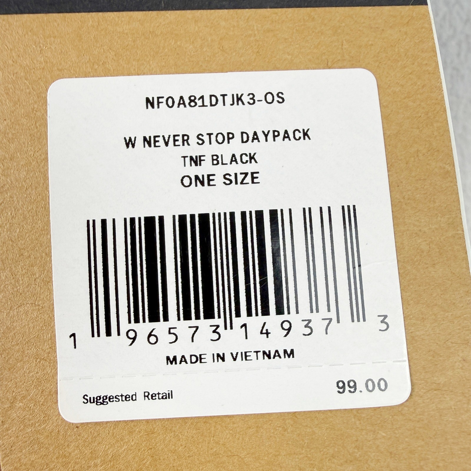 The North Face Neverstop Daypack Travel Laptop Bag Womens Black NEW