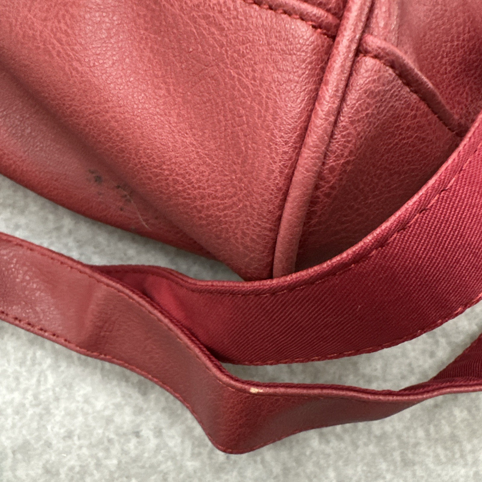 Anello Leather Boston 2 Way Shoulder Bag Dark Red