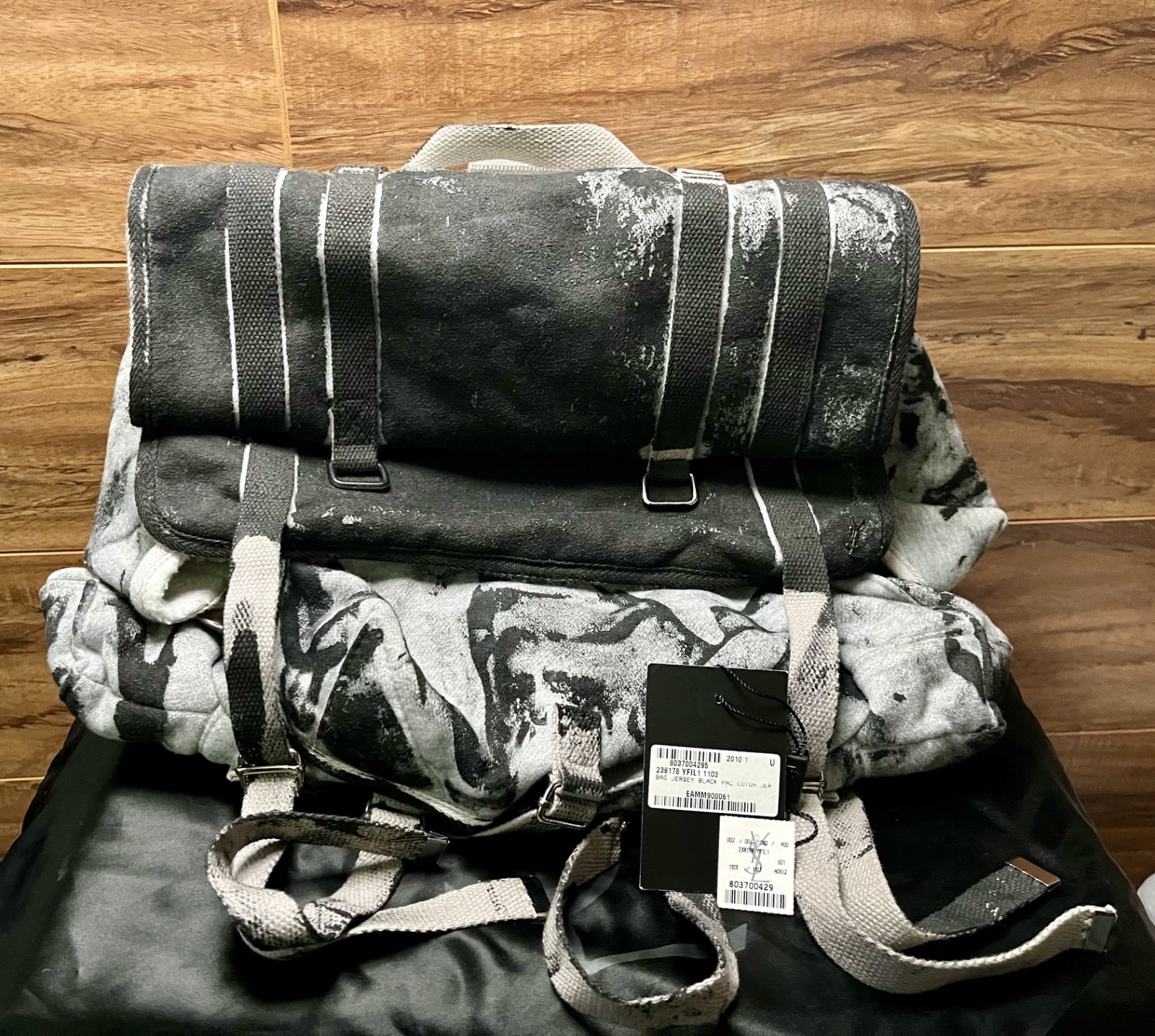 YSL – Yves Saint Laurent – Backpack – Jersey – Black – Cotton – Excellent