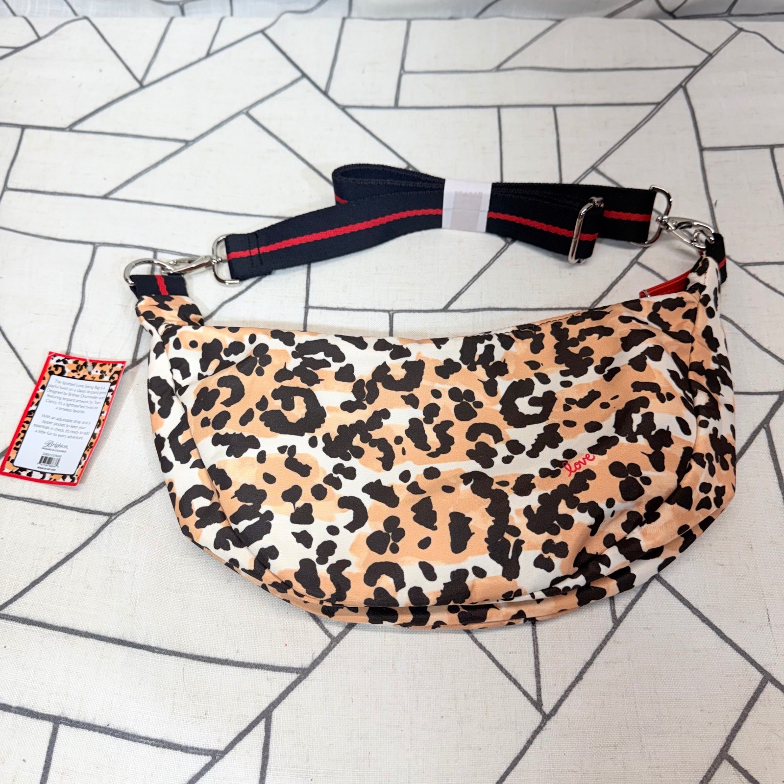 Brighton Spotted Love Swing Bag OS Tan Leopard Print Crossbody D30313