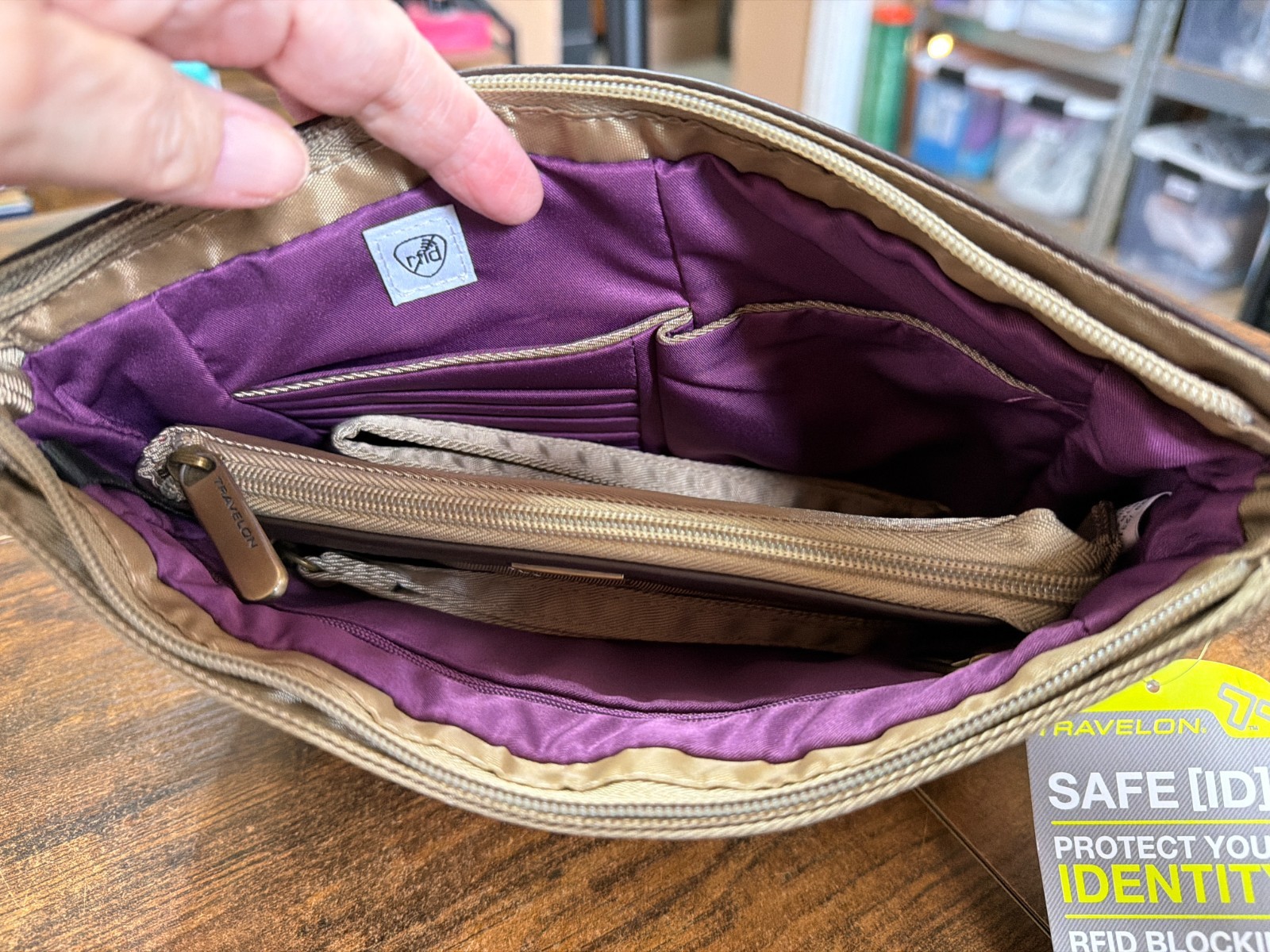 Travelon RFID Blocking Taupe Quilted Clutch & Matching Wristlet ~ New With Tags.