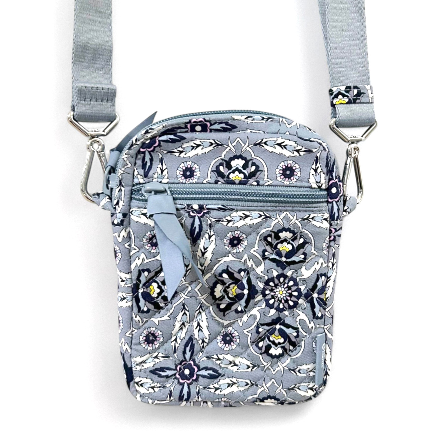 Vera Bradley Plaza Tile Small Convertible Crossbody Bag Gray Signature Cotton