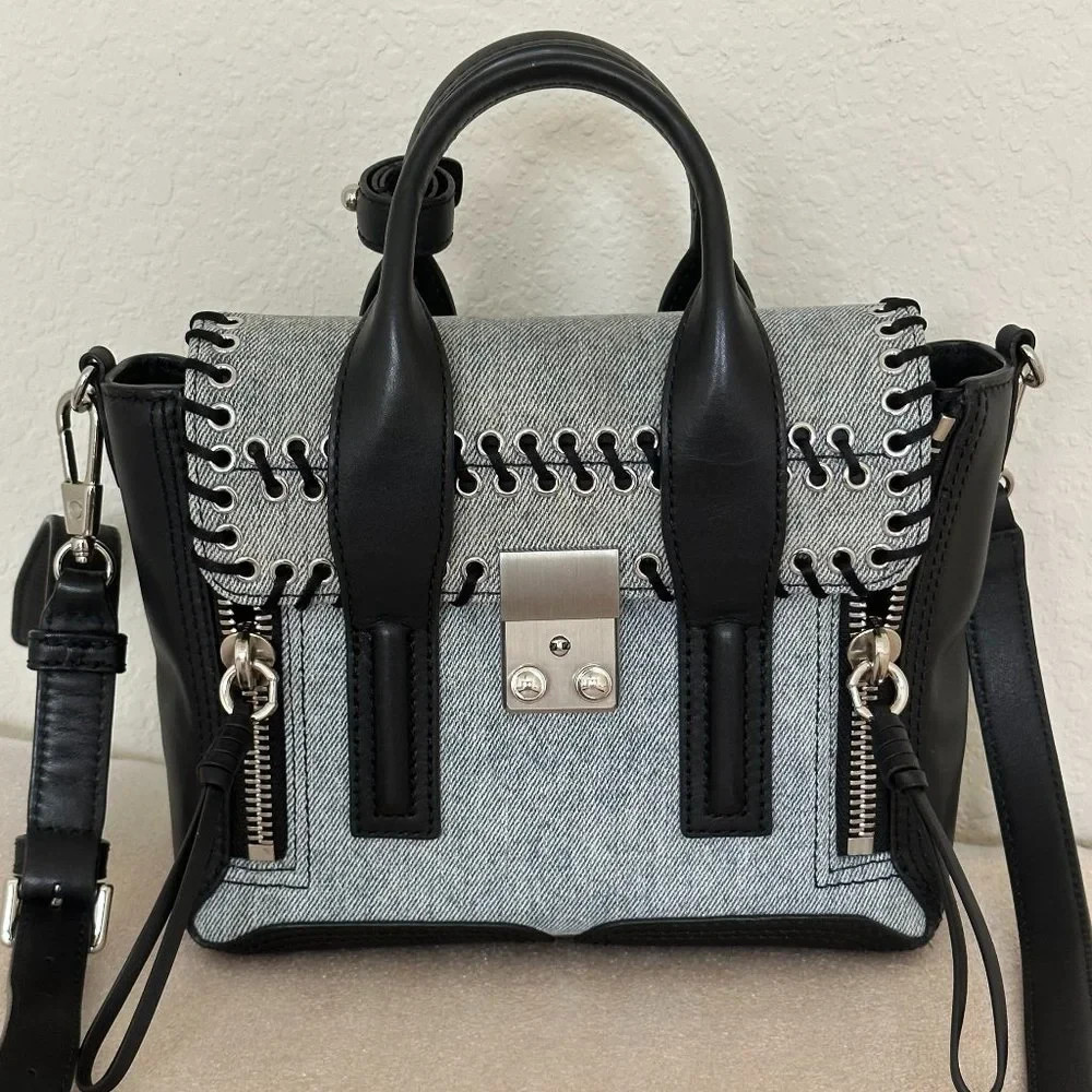 💯Authentic 🐬3.1 Phillip Lim🐬 Pashli Washed Denim Eyelet Mini Satchel