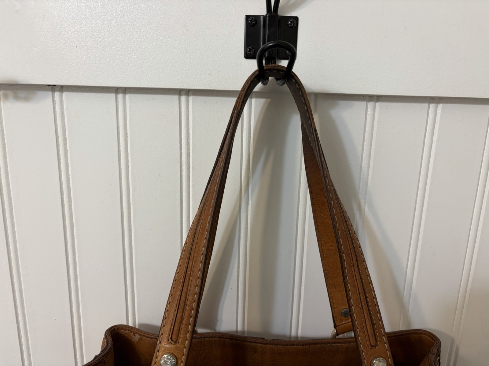 MICHAEL KORS Astor Satchel Shoulder Hand Bag Leather Cognac Studded Designer
