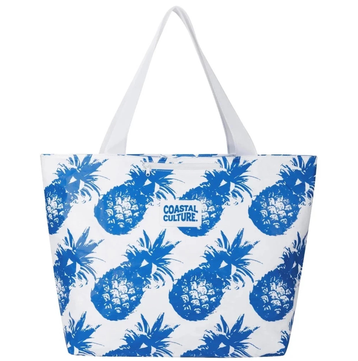 Coastal Culture Everyday Tote Bag Beach Travel Zipper Pool Summer Pineapple