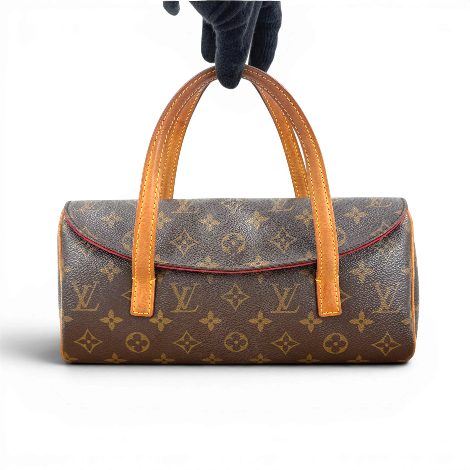 LOUIS VUITTON Sonatine Monogram Canvas Brown Top Handle Flap Handbag M51902