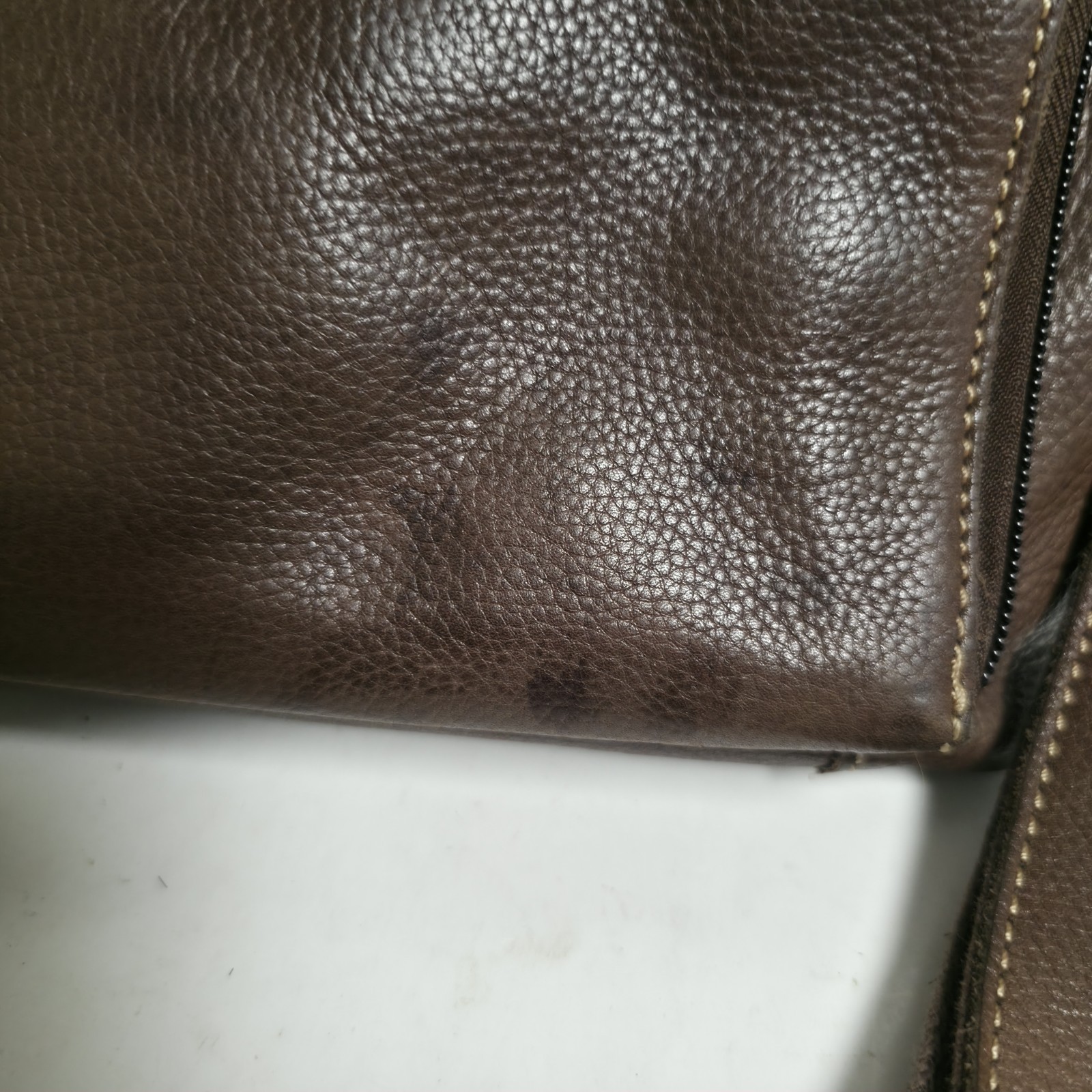 FOSSIL Brown Pebbled Leather Crossbody Messenger Bag Flap Zip Organizer Purse