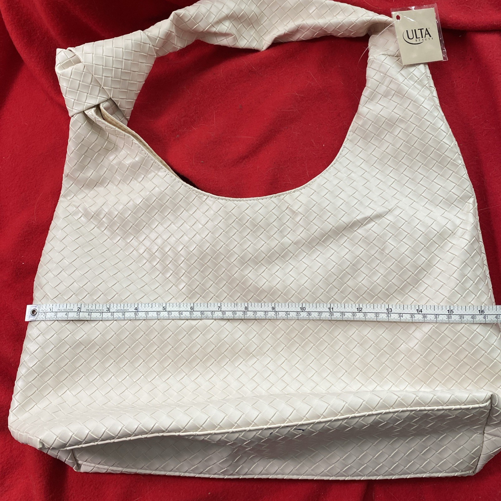 Ulta Beauty Handbag cream Woven Hobo Bag Knot Handle Purse NWT boho preppy