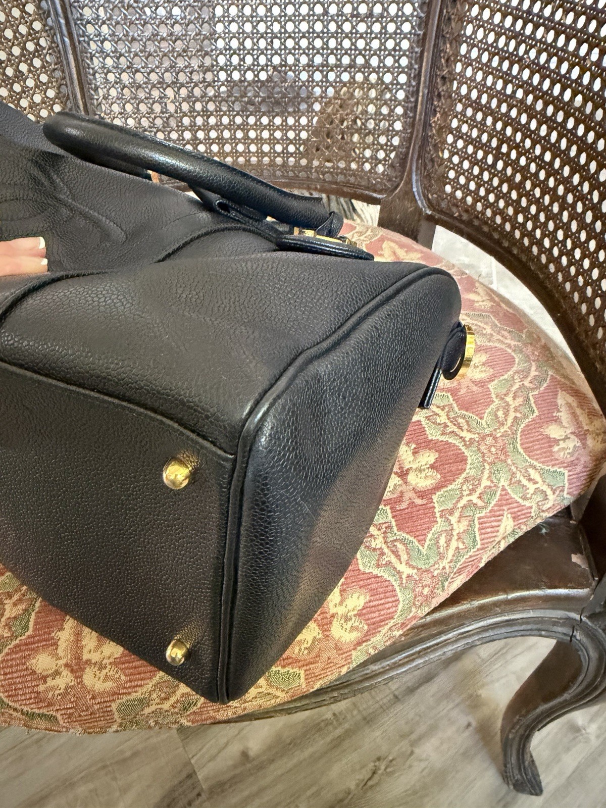 Chanel Timeless Boston Bag Caviar Black Speedy Vintage 1995 Gold Hardware TDF!