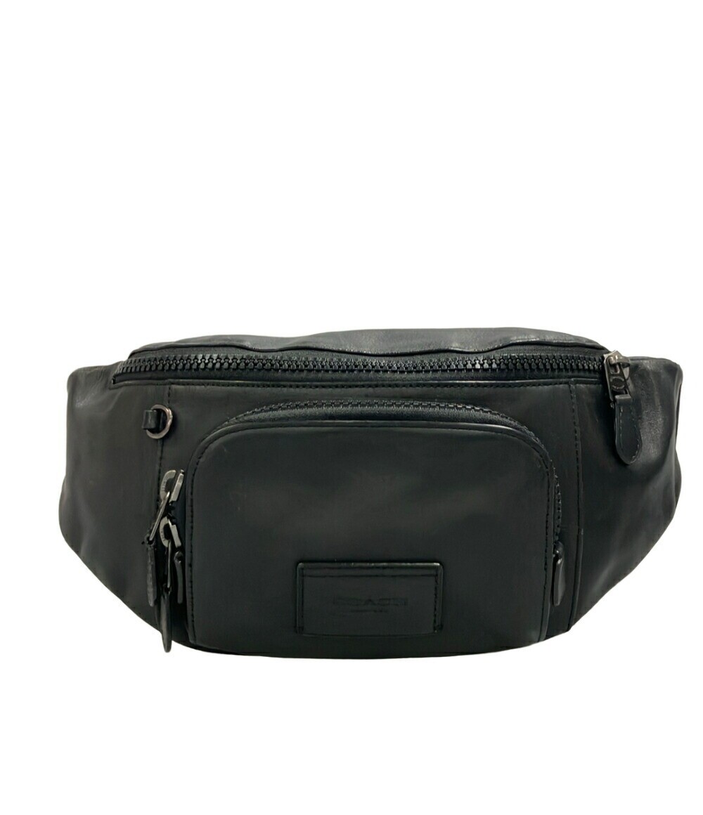 COACH C2716 Men’s Black Waist Bag Body Bag Zip Casual 15.7in 17cm 7cm