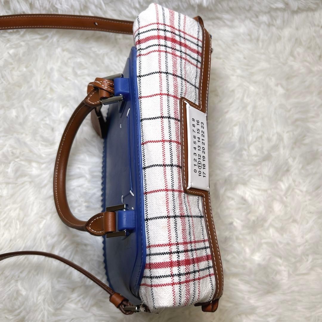 Maison Margiela 5AC Mini Handbag Blue Canvas & Rubber 2Way Shoulder Bag Auth