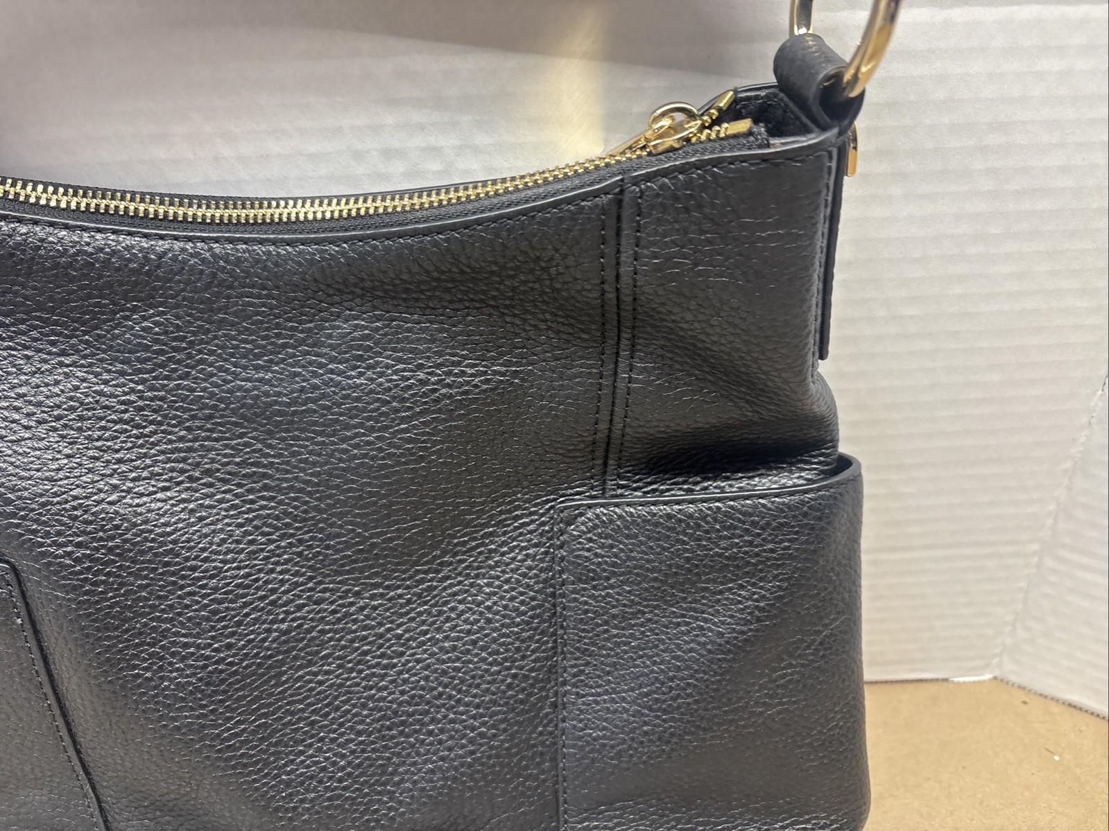 Gently Loved Black Michael Kors Hobo Handbag Pebbled Leather Nice Preowned