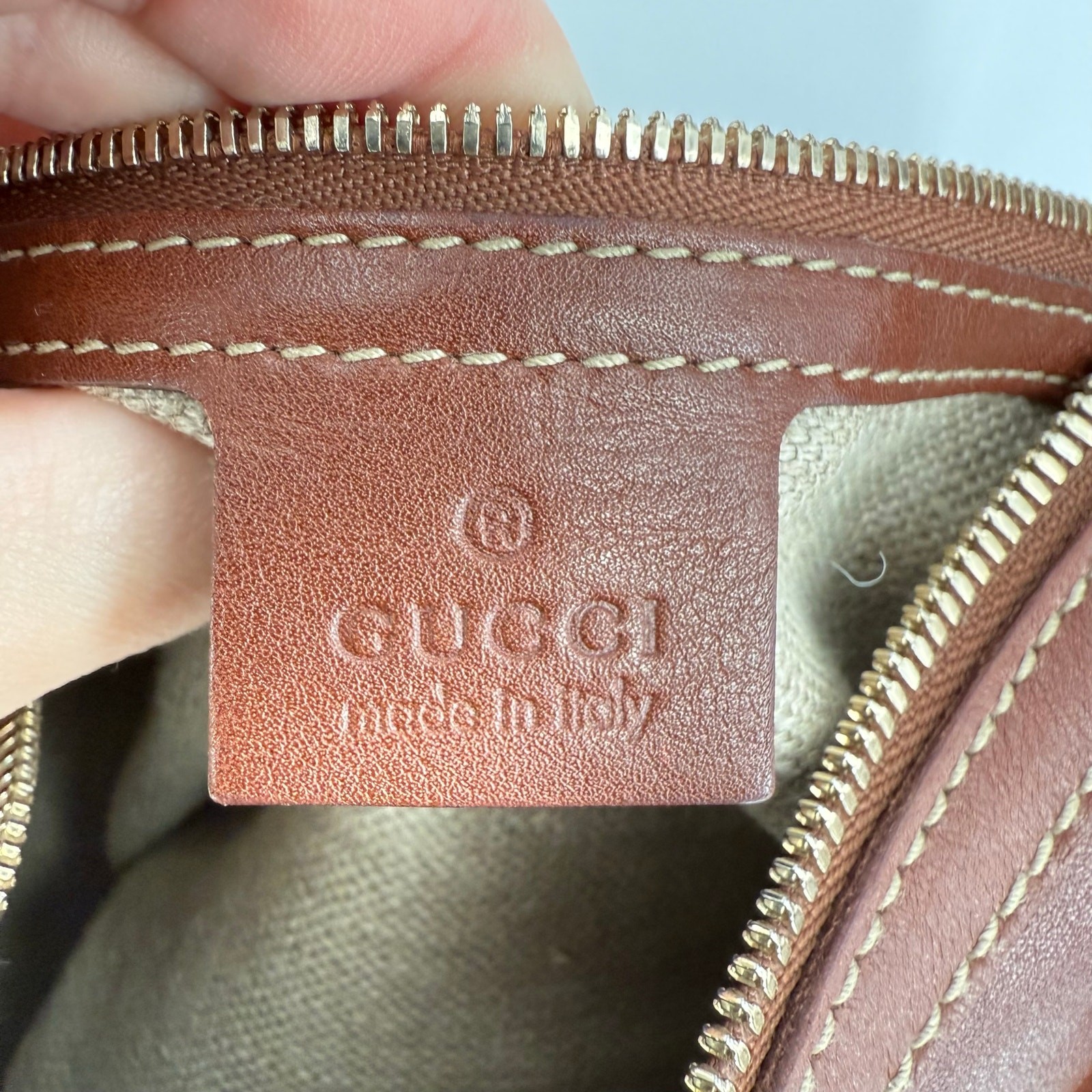 GUCCI Brown Leather Bamboo Amalfi Hobo Shoulder Bag