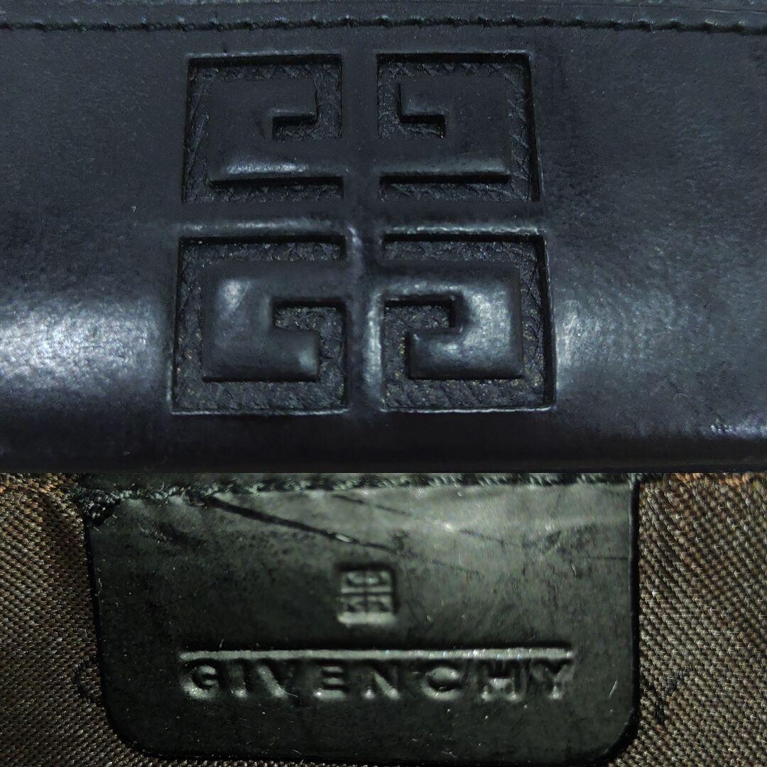 Givenchy Black Leather Shoulder Bag 4G Logo Charm Zip Pocket Women’s Pouch