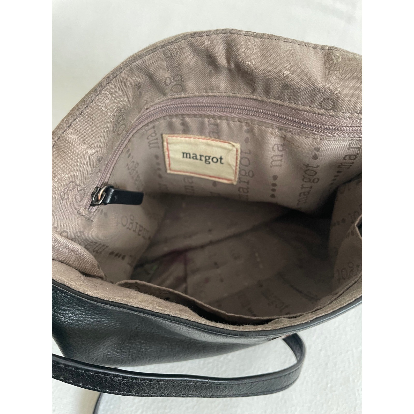 Margot Anthropologie Adelle Black Leather Crossbody Hobo Bag Foldover Minimalist