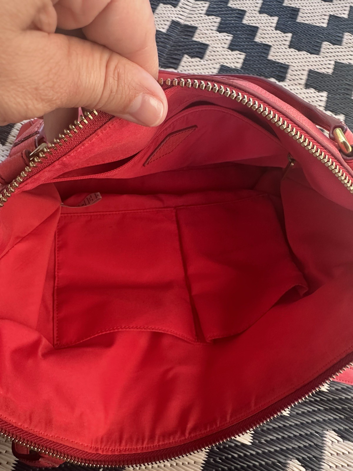 Fossil Tara Cherry Red Leather Shoulder Bag