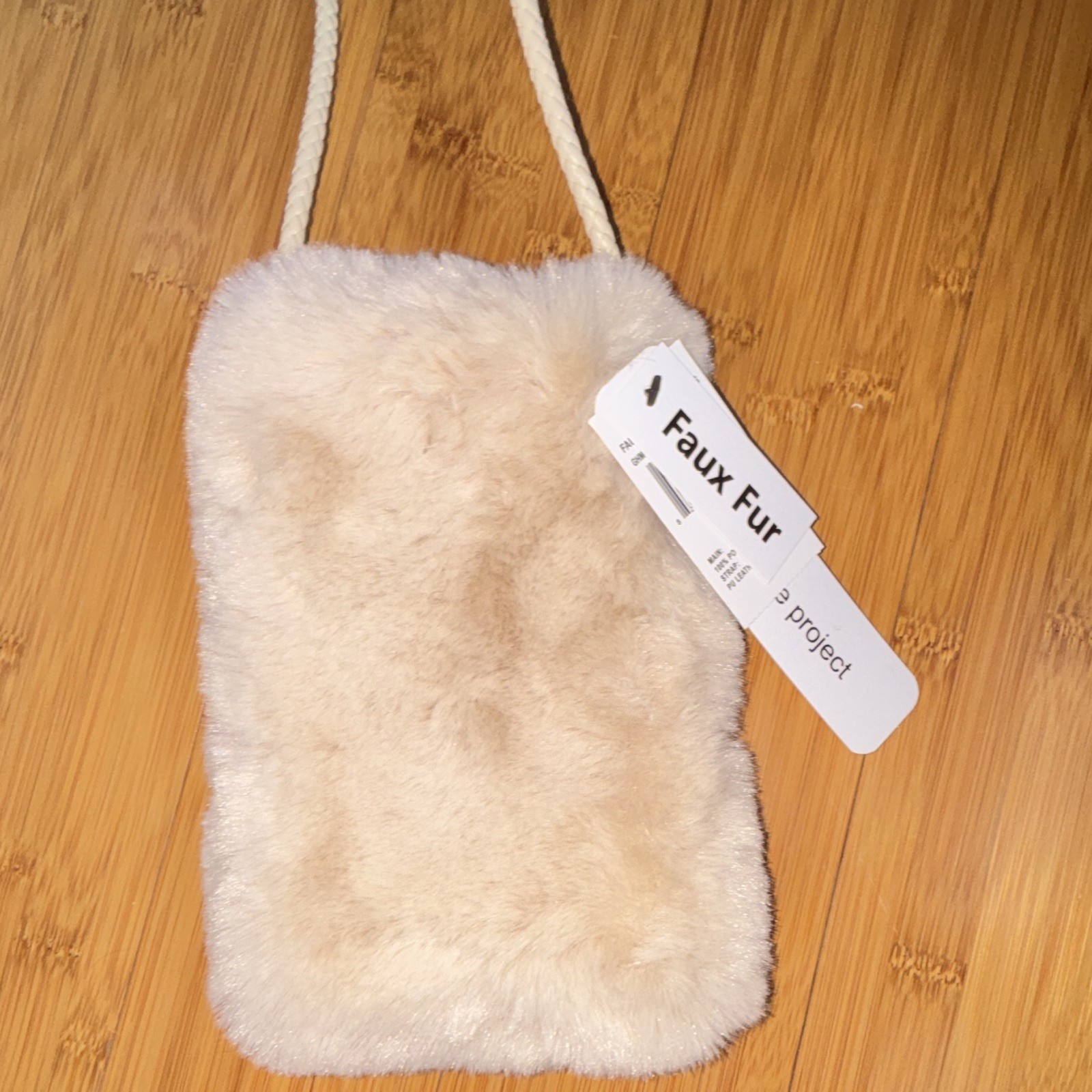 Faux Fur | Authentic PU Leather Strap and Real Fur | Little Hand Bag | New