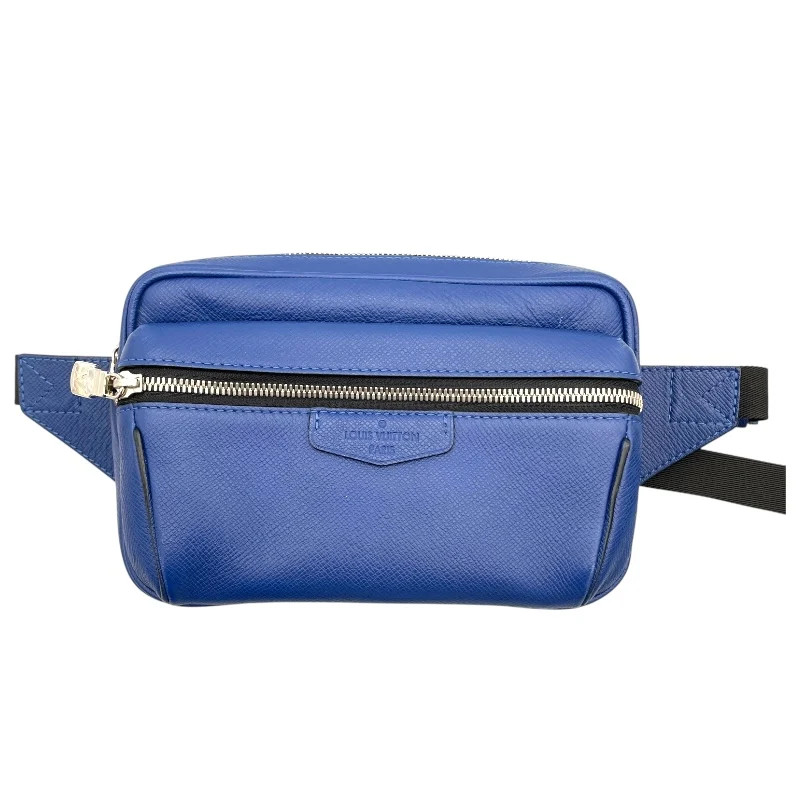 LOUIS VUITTON Bumbag Outdoor Blue Taiga Leather Bag M33455 #OKB3892