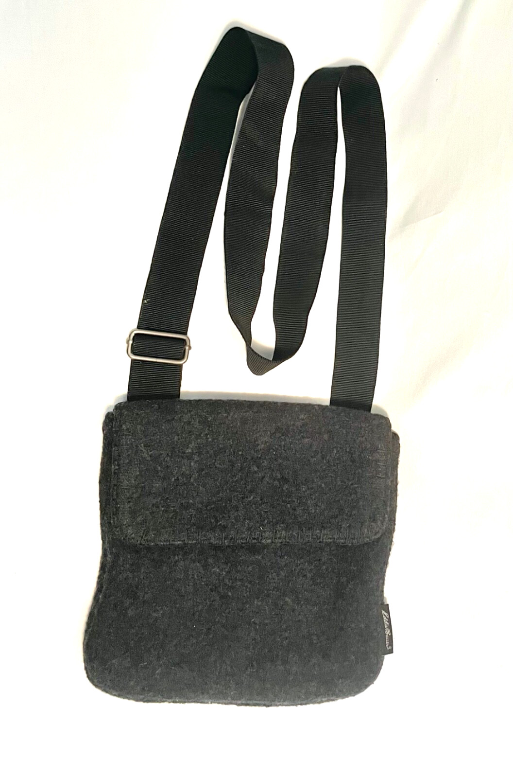 Eddie Bauer Cross Body Bag Gray Wool Blend Shoulder Purse Designer 9 X 9 inches