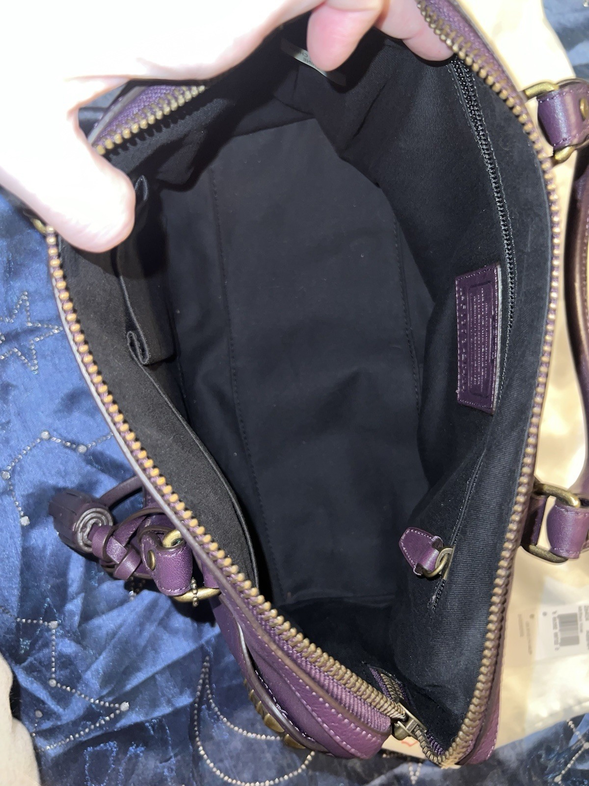 Coach Legacy Studded Satchel/ Haley Bag with Tassel and Original Dust Bag