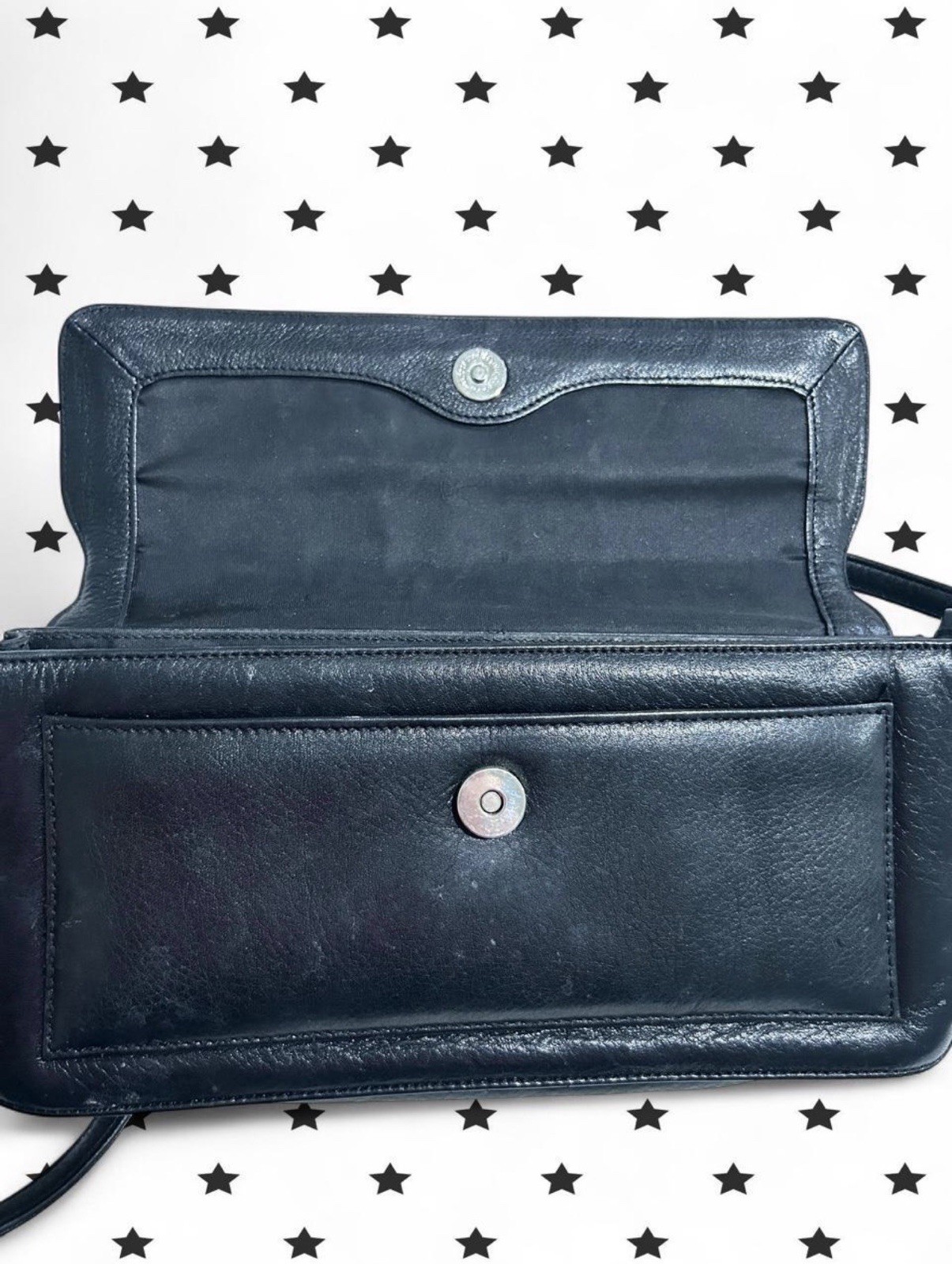 Preston & York Black Envelope Style Shoulder Bag