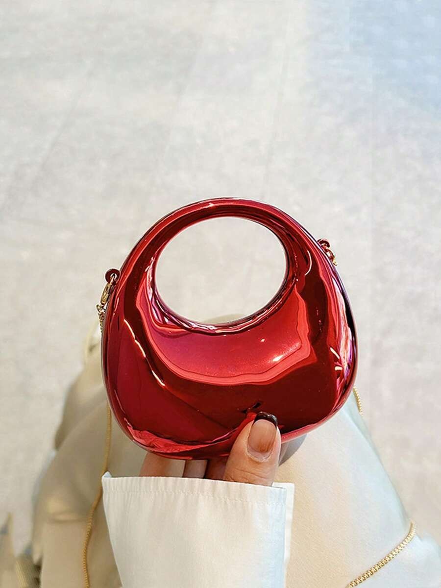 Acrylic Crescent Moon Bag Women Hobo Clutch Chain Crossbody Party Purse