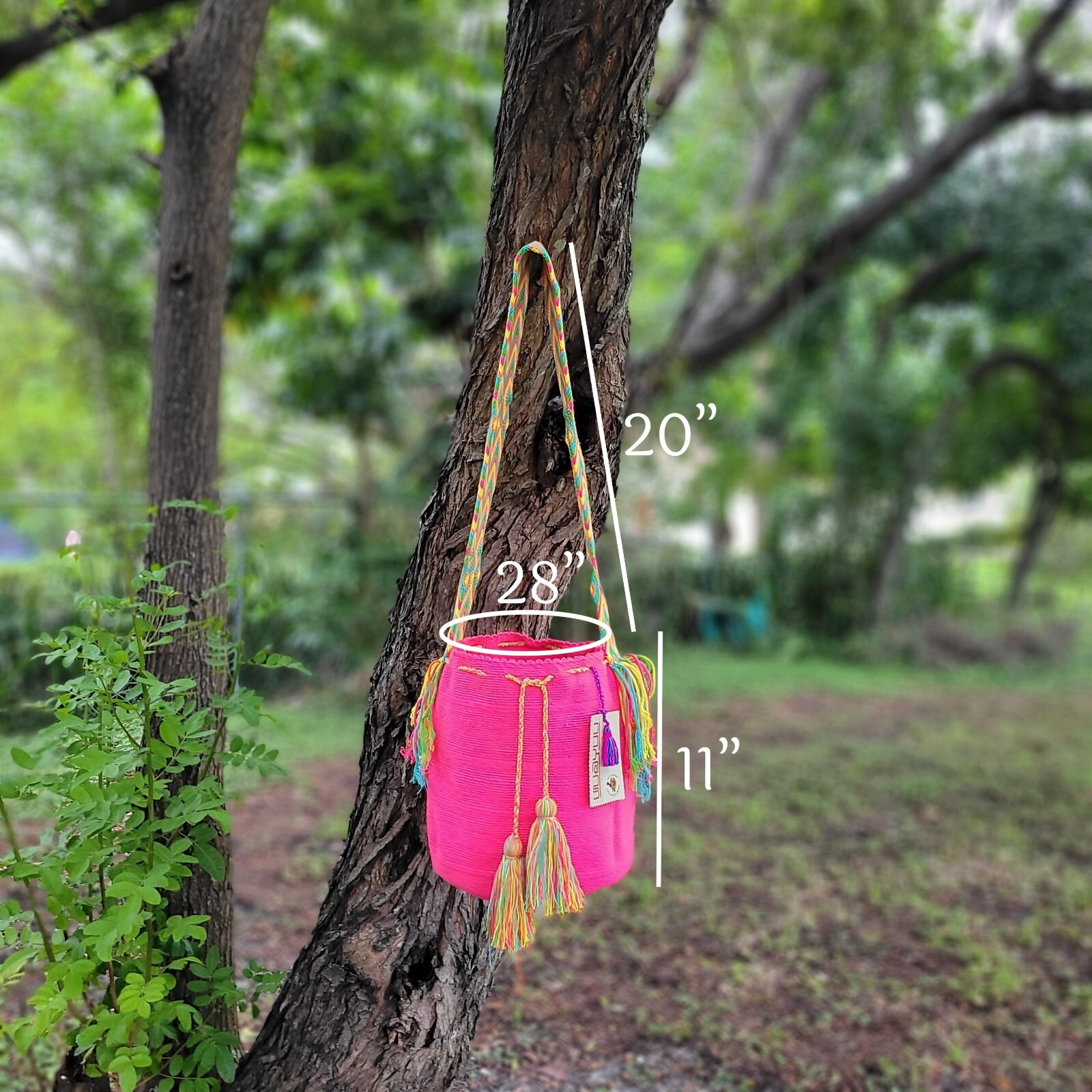 NWT 🔥 Colombian Large Handmade Wayuu Mochila Bag Solid Casual Top Quality PINK