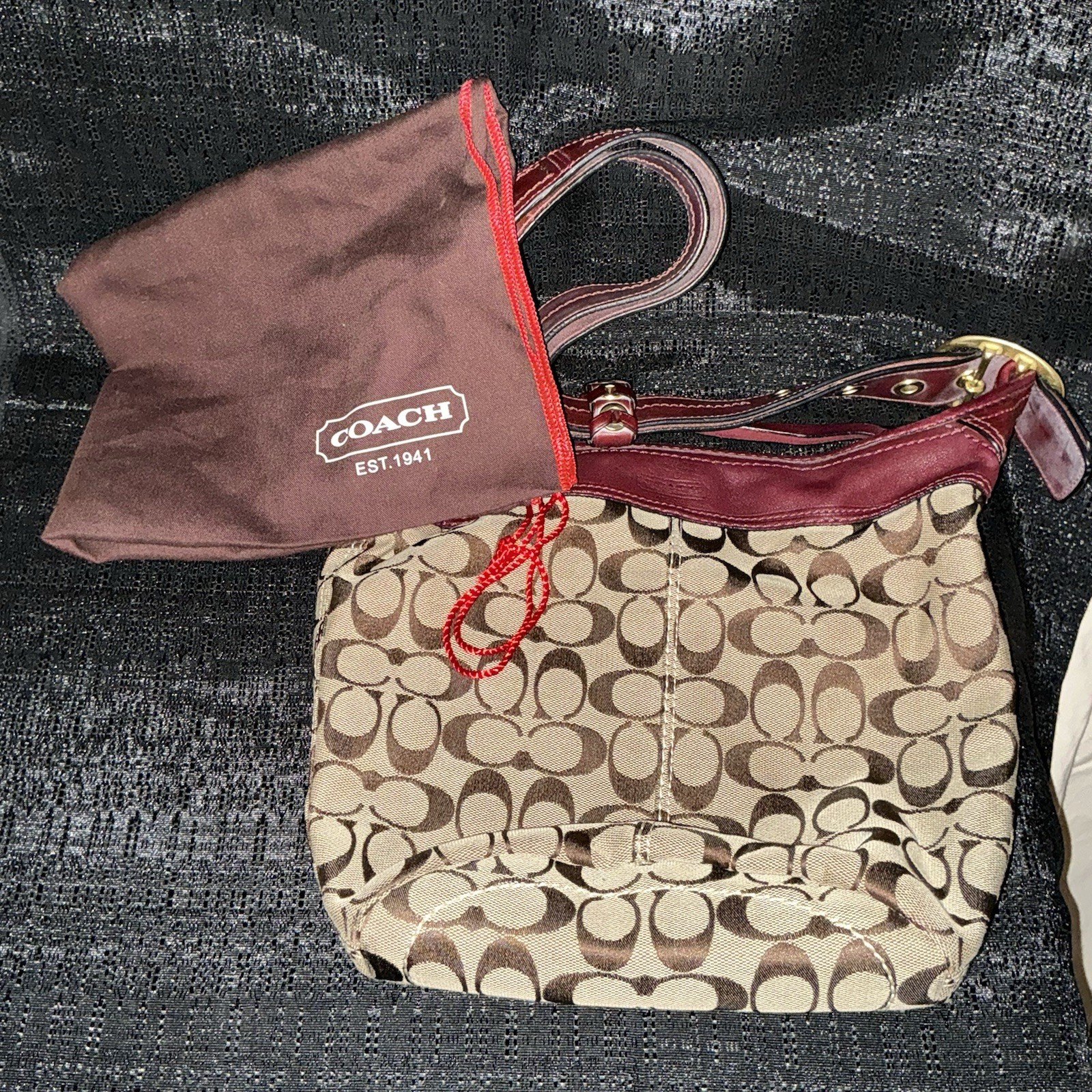 Coach Signature Classic Zoe Large Hobo Bag Purse 11437 Handbag WITH DUST COVER
