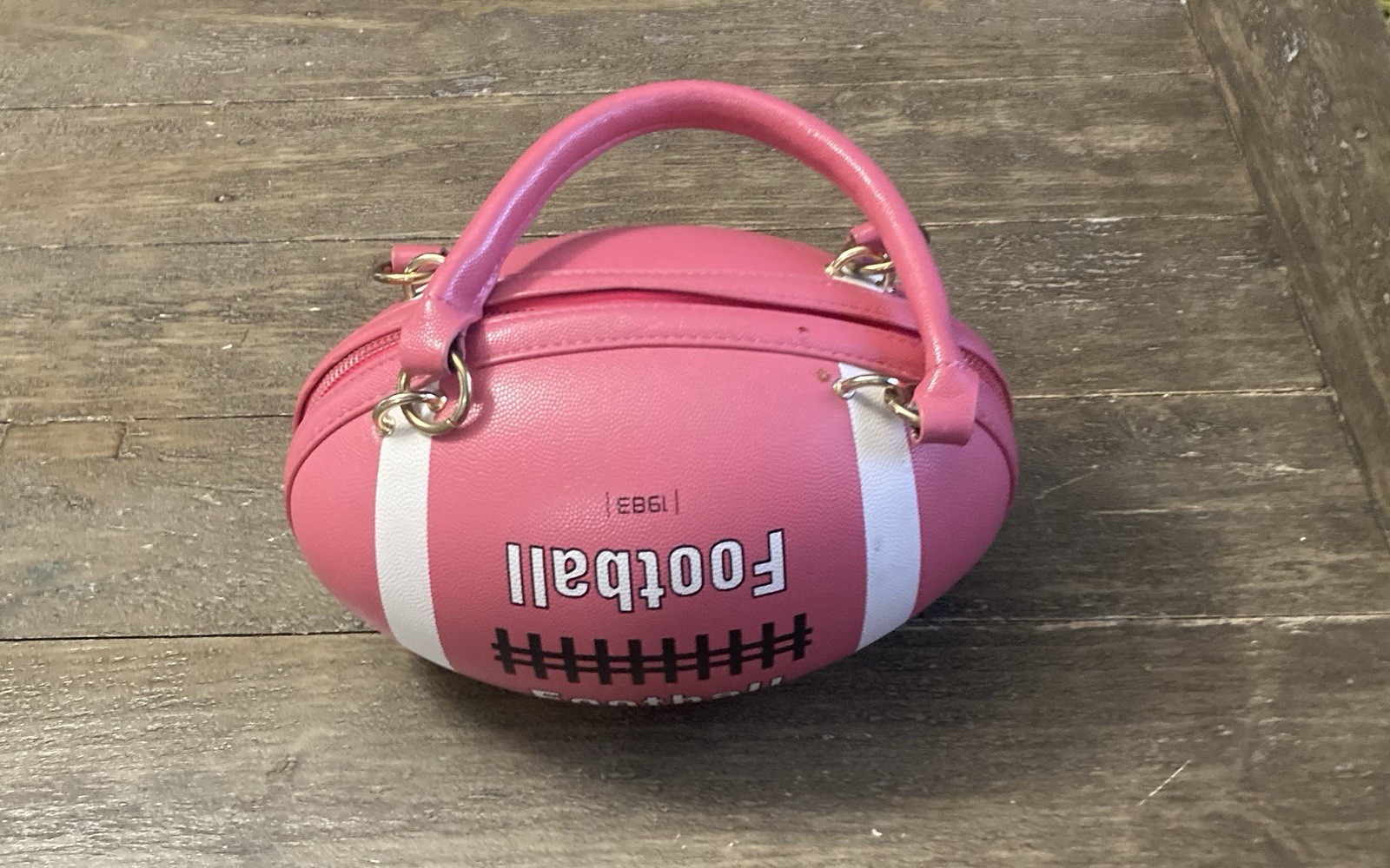 Vintage Football Shaped Purse Color Pink Size 10x6in From 1983 Great Condition!