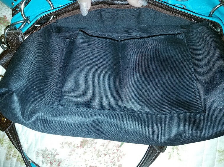 LEATHER PURSE RHINESTONES & RIVETS NEW SKULL & CROSSBONES TURQUOISE BLUE
