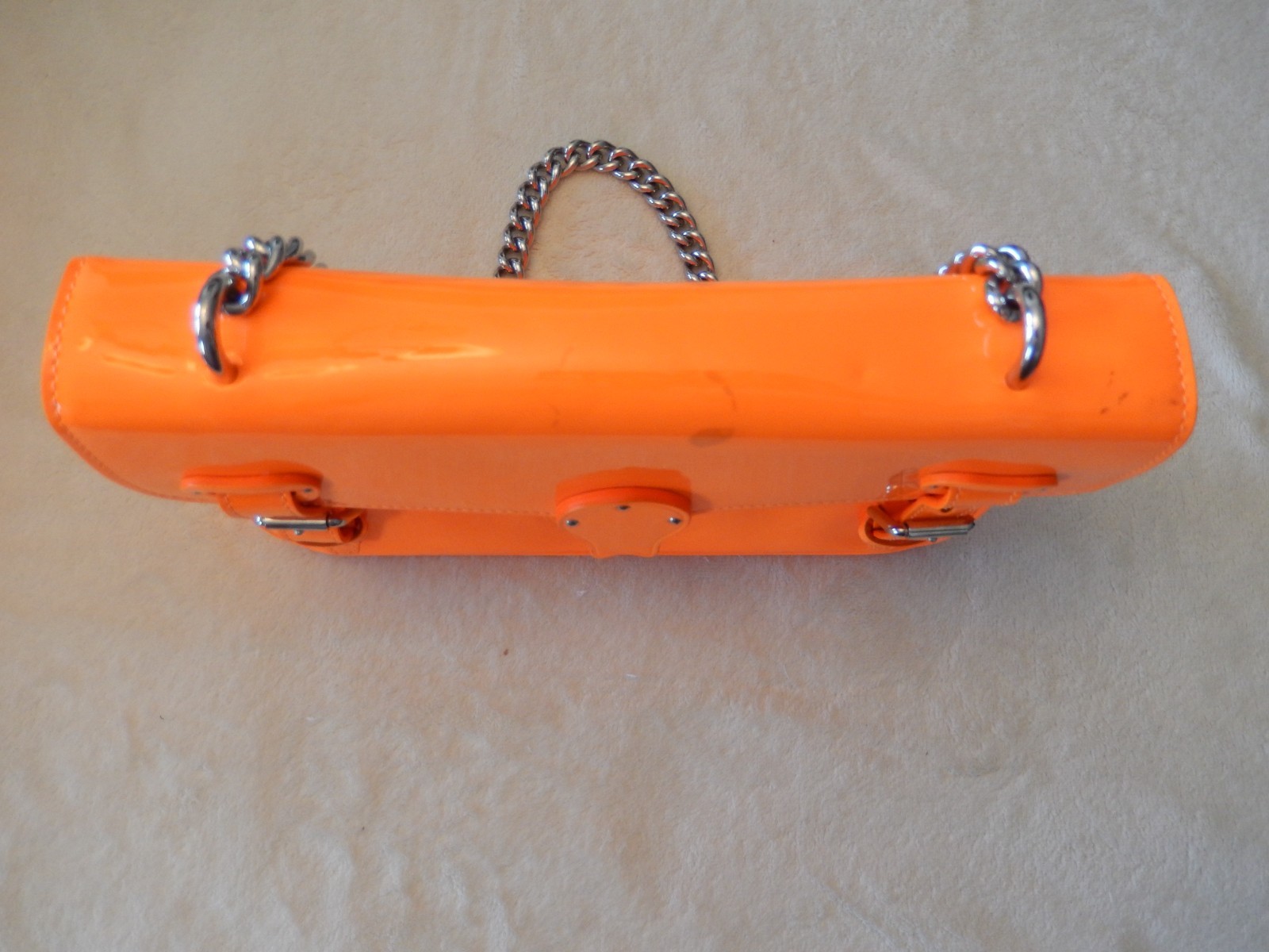 Ralph Lauren Collection Patent Leather Orange Clementine Handbag Shoe Set