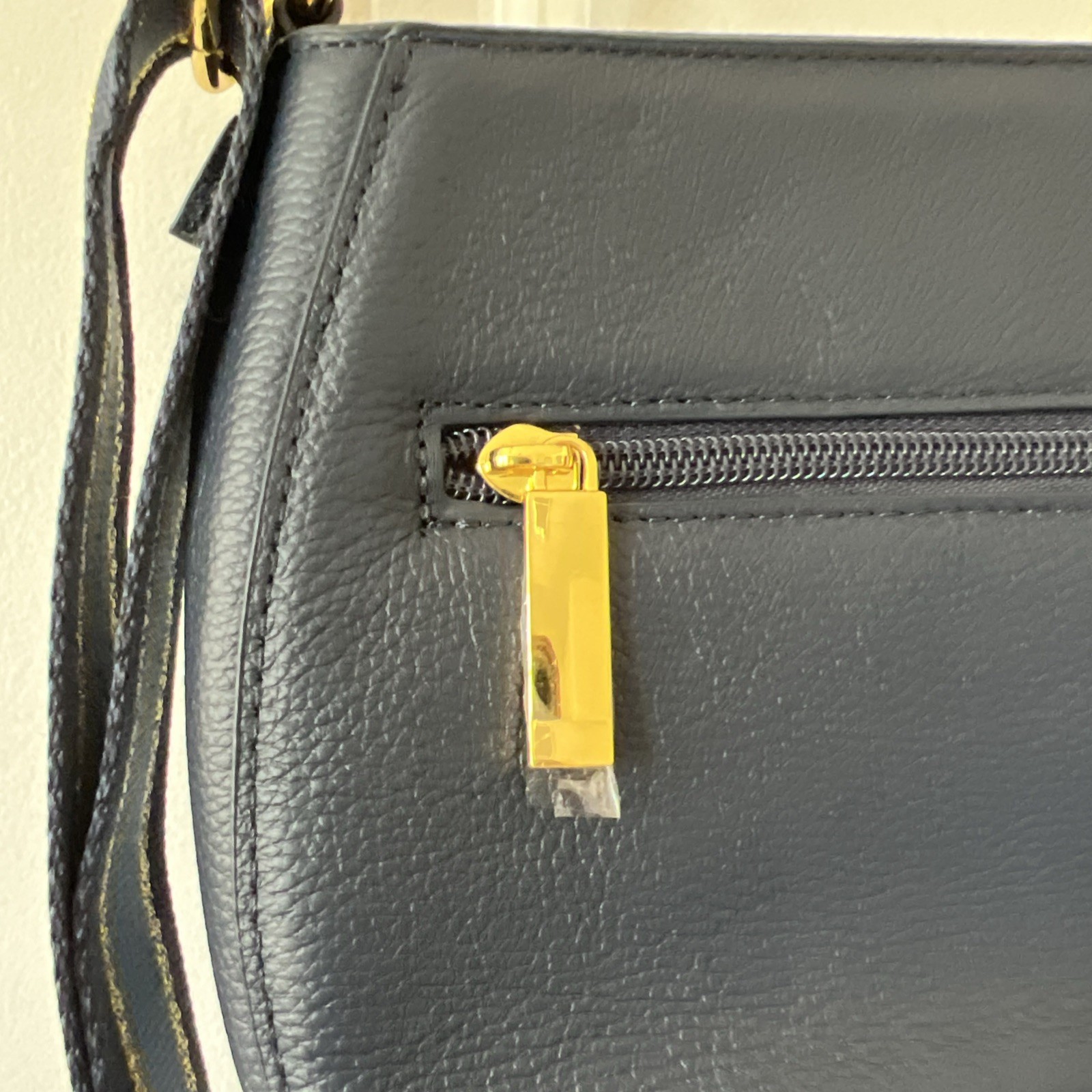 JOY Chic Leather Crossbody Shoulder Bag Navy Blue And Matching Wallet