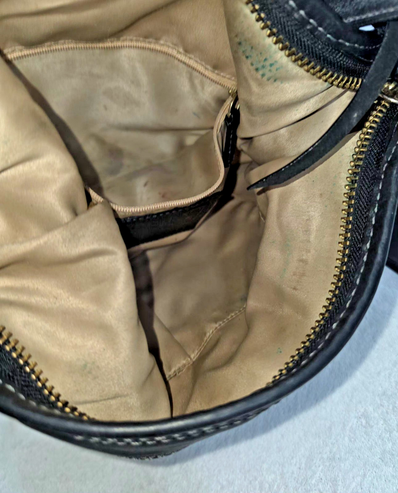 Coach Bleecker Signature Duffle Bucket Bag VTG Khaki/Black F0768-11437
