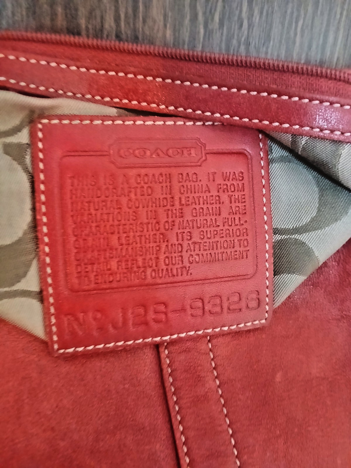 COACH Red Leather Legacy slim hobo shoulder bag adjustable J2S-9326 EUC