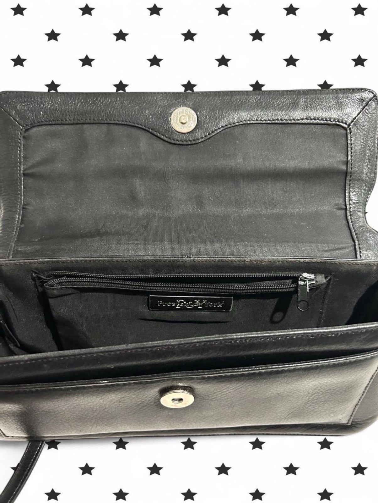 Preston & York Black Envelope Style Shoulder Bag