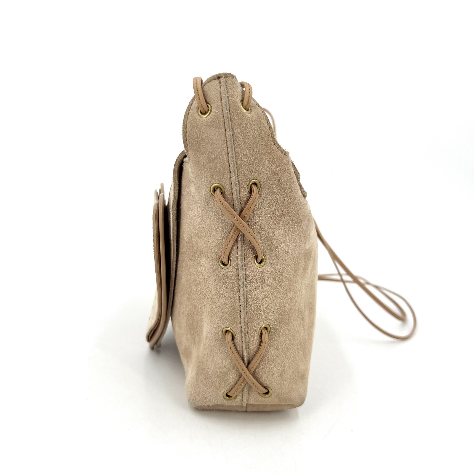Gucci Heart Suede Series Normal Size Beige Suede Crossbody Bag US Ship