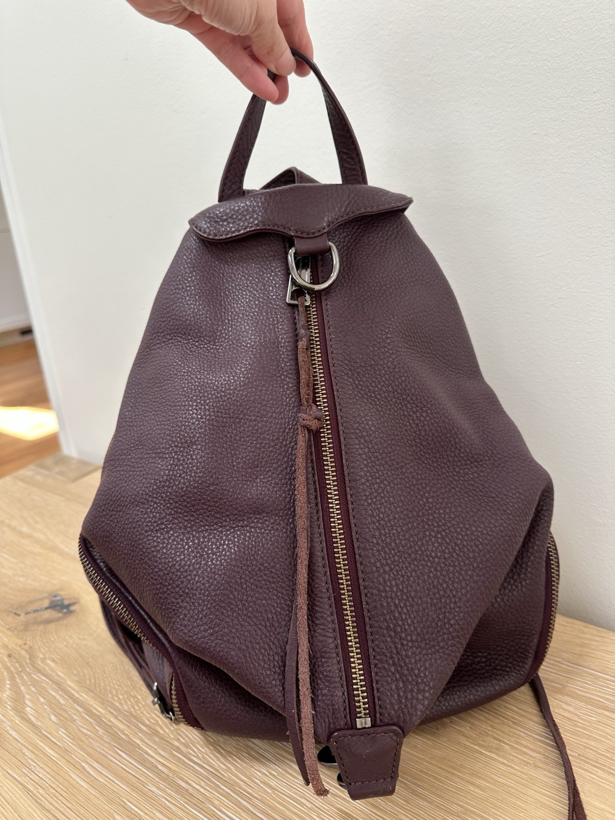 Rebecca Minkoff Julian Plum Purple Large Leather Convertible Backpack