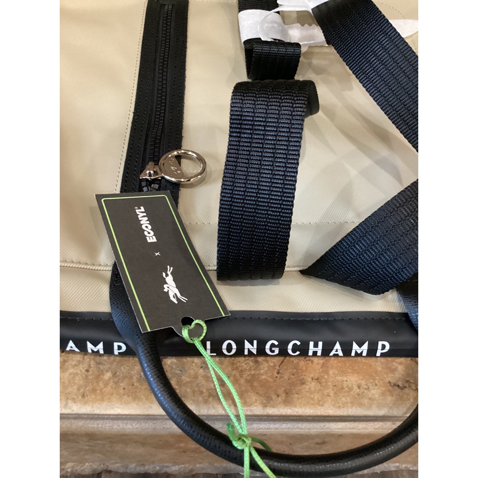 Longchamp Paris Le Pliage Energy L Recycled Canvas Backpack Argile Clay New