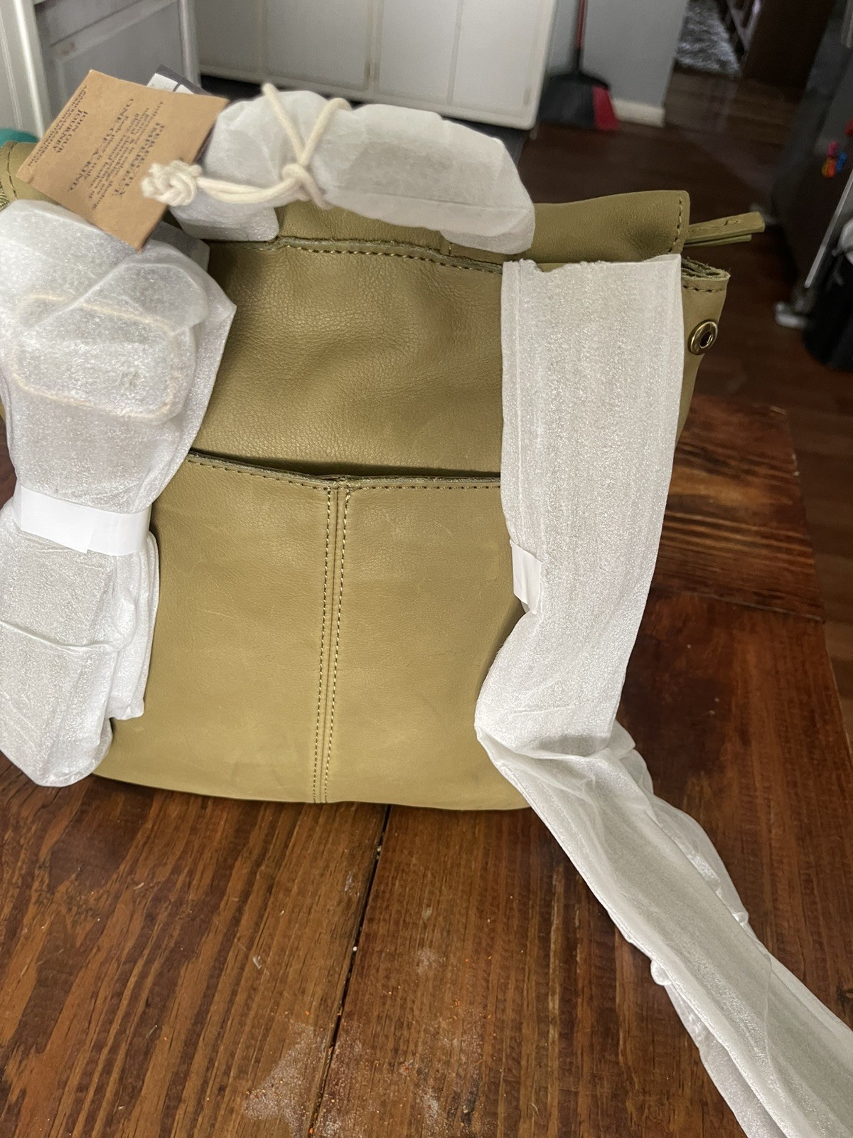 American Leather Co. Cleveland Leather Backpack Travel Bag-olive green