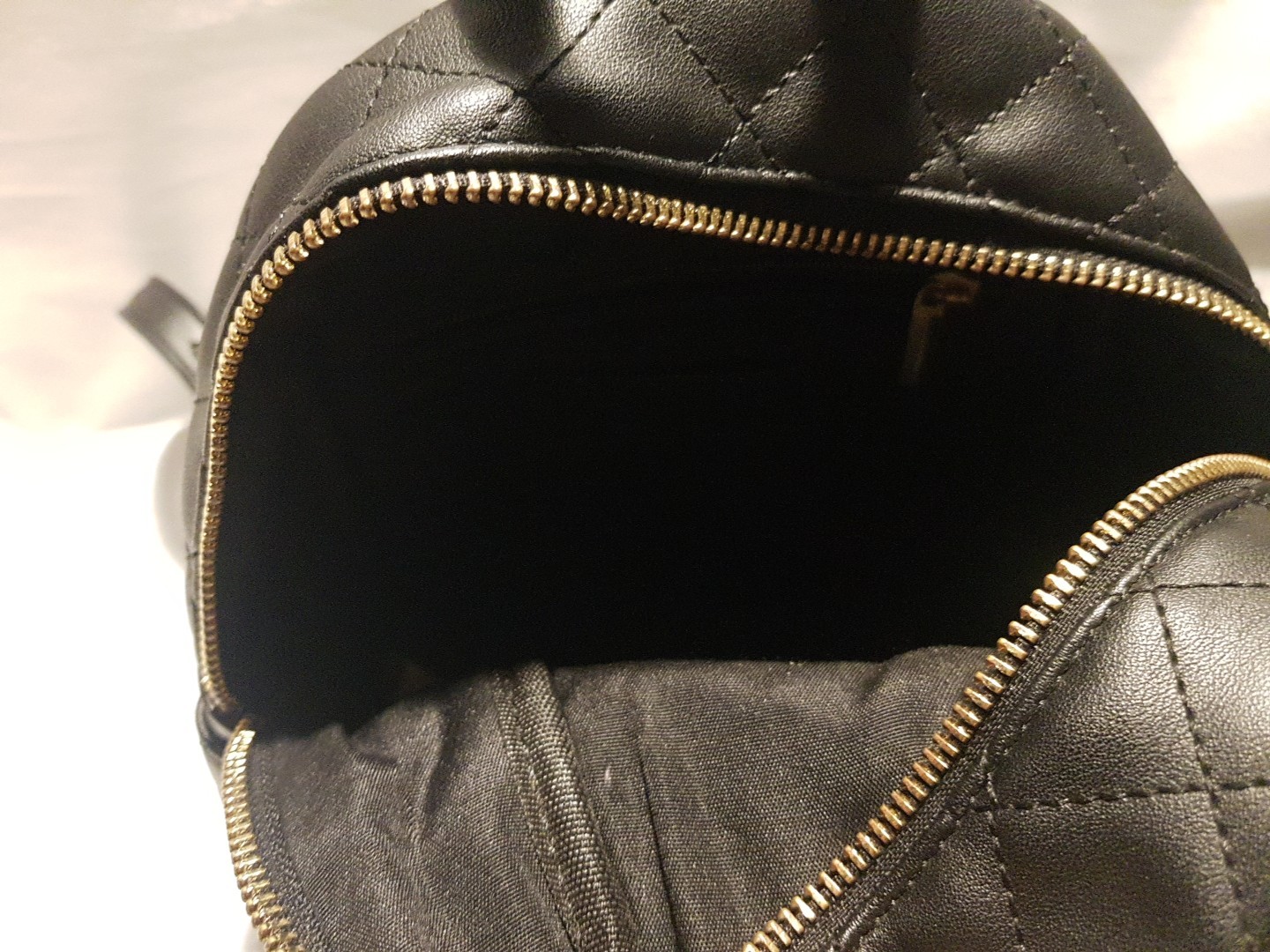 Becool Black Quilted Backpack 8x7x4