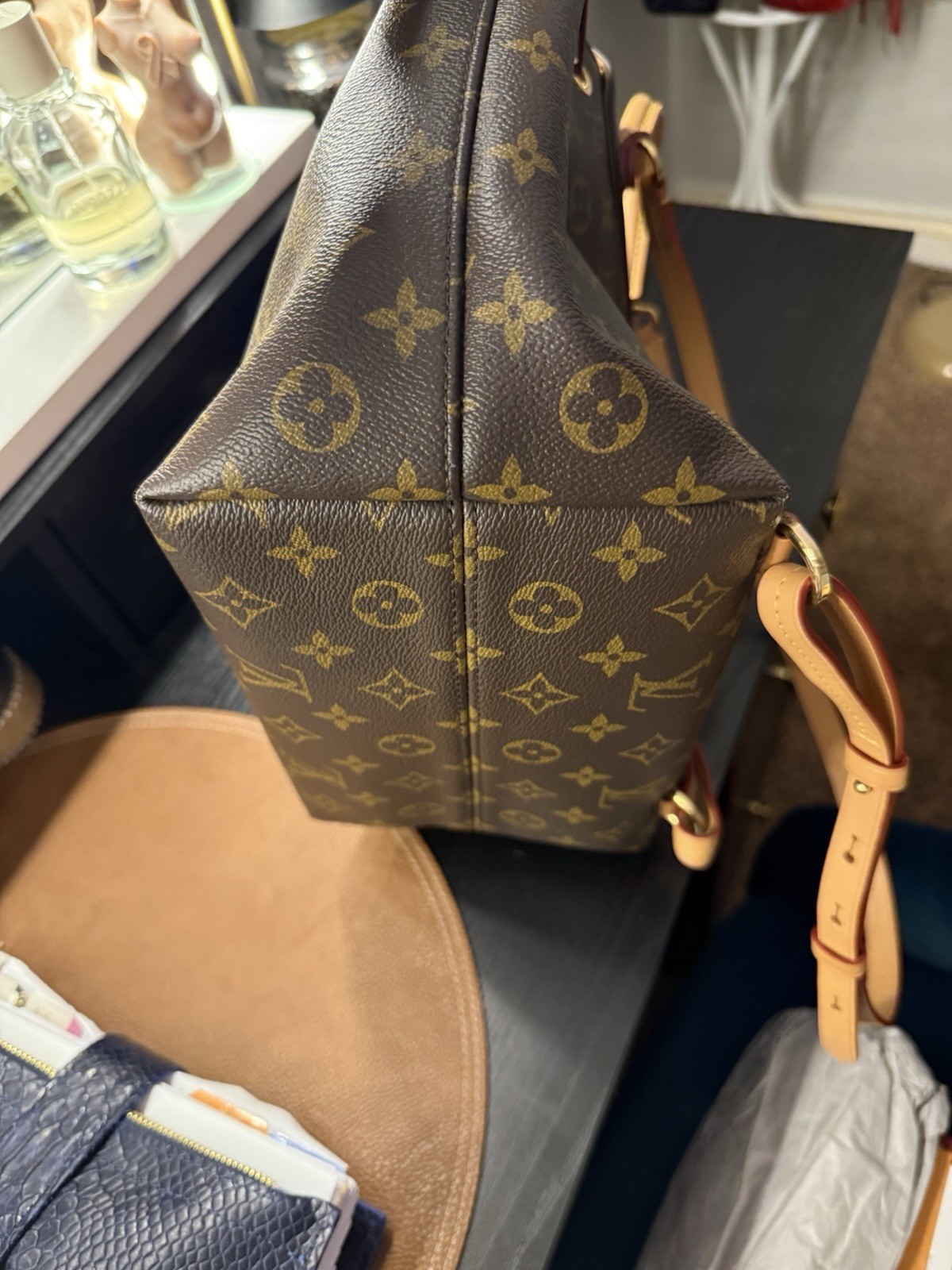 Louis Vuitton Montsouris PM Monogram Brown Backpack Drawstring Buckle Small